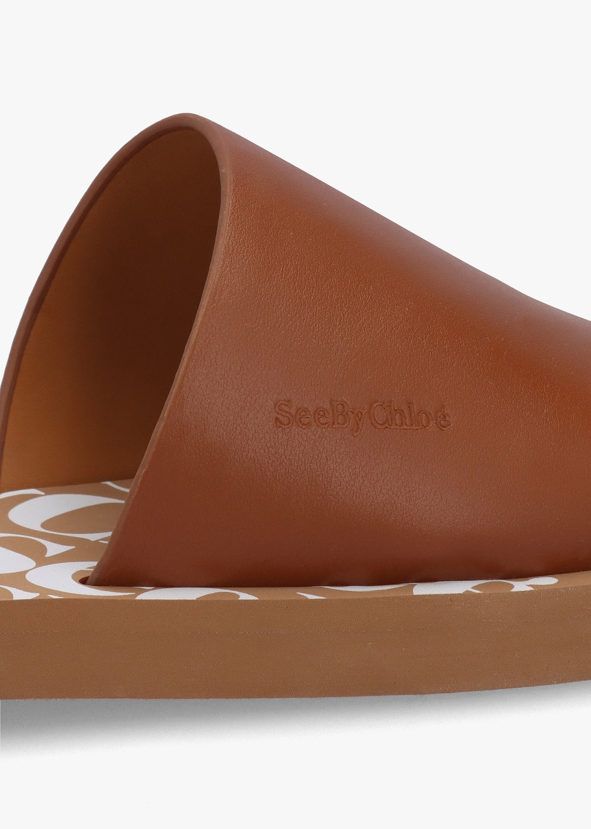 Essie Tan Leather Pool Sliders