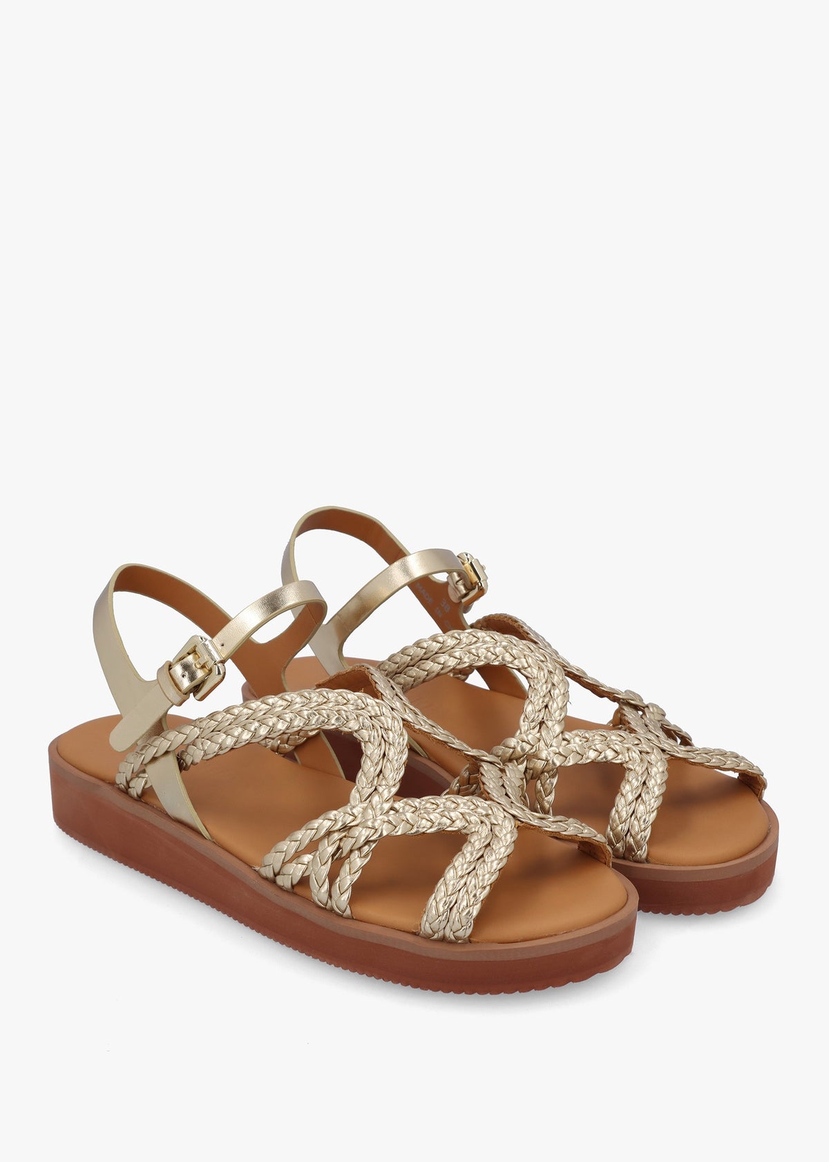 Sansa Light Gold Leather Gladiator Sandals
