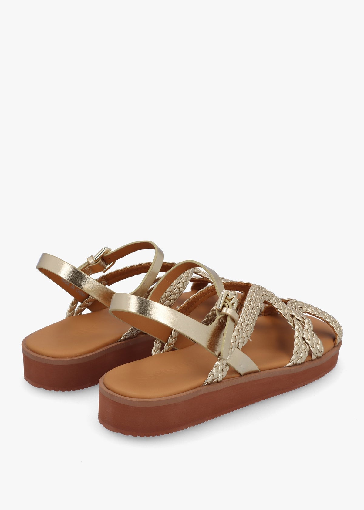 Sansa Light Gold Leather Gladiator Sandals