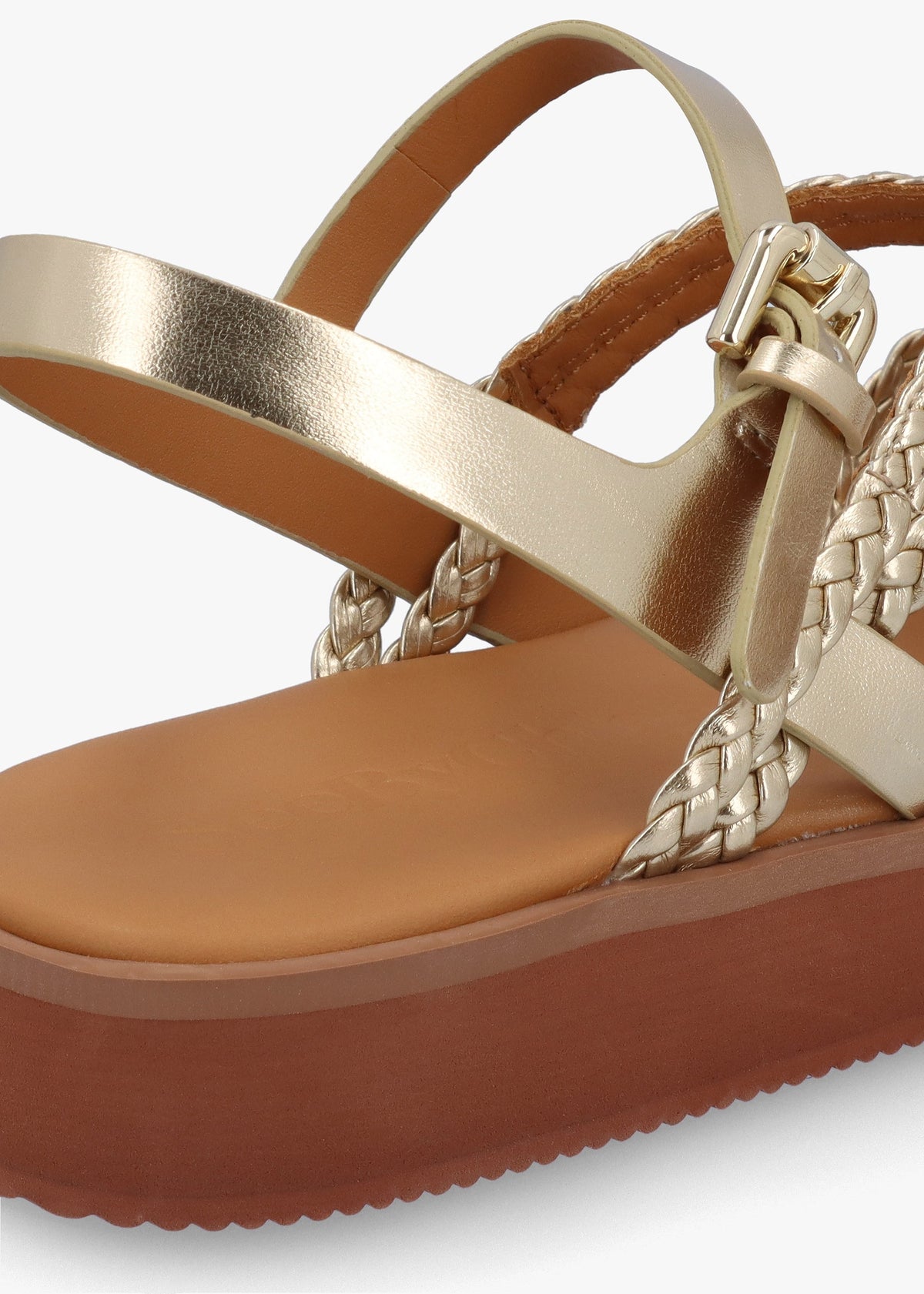 Sansa Light Gold Leather Gladiator Sandals