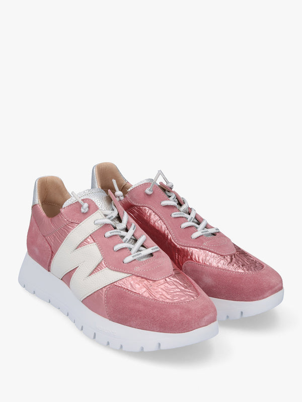 Woret Blush Suede Logo Trainers