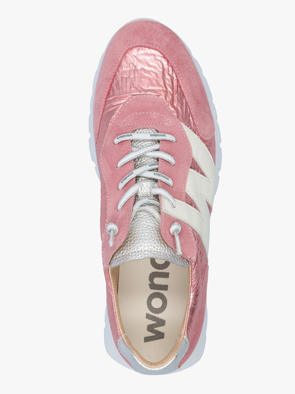 Woret Blush Suede Logo Trainers