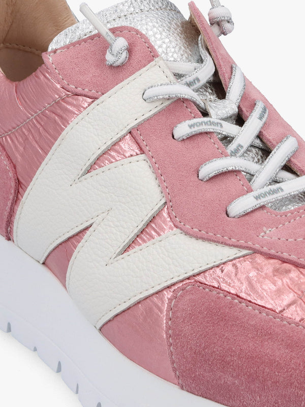 Woret Blush Suede Logo Trainers