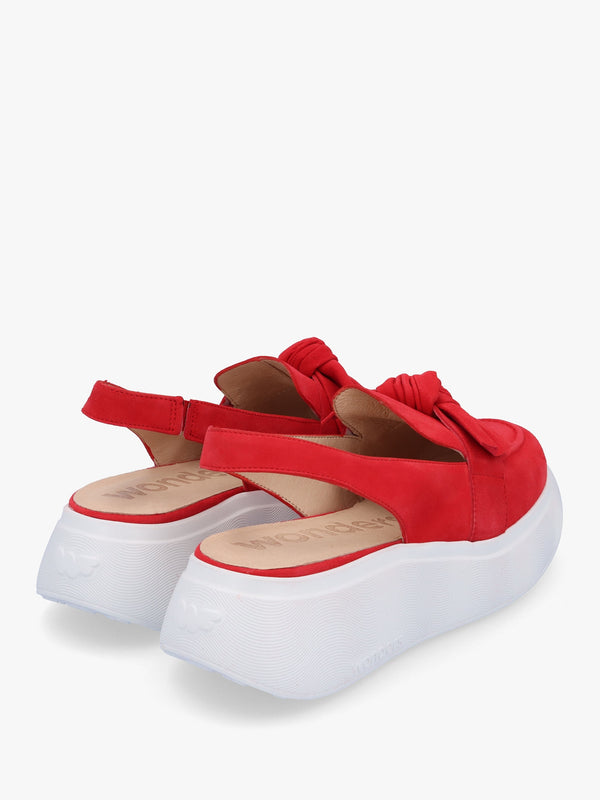Winger Rojo Suede Knotted Sling Back Moccasins