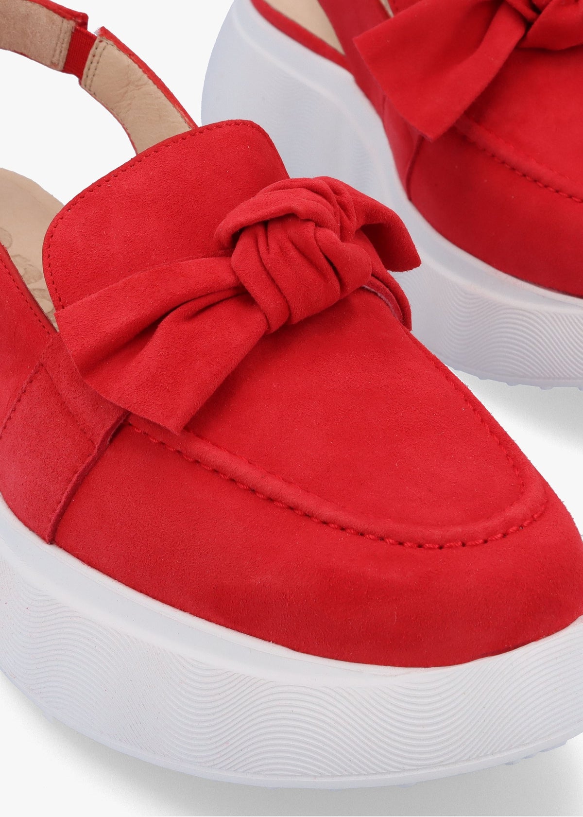 Winger Rojo Suede Knotted Sling Back Moccasins