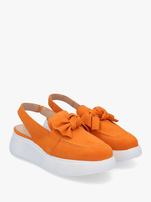 Winger Apricot Suede Knotted Sling Back Moccasins