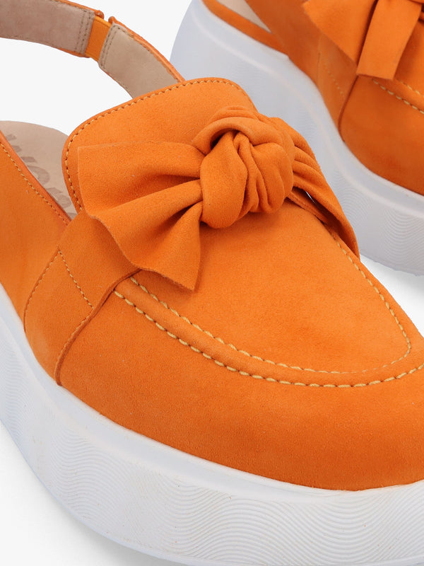 Winger Apricot Suede Knotted Sling Back Moccasins