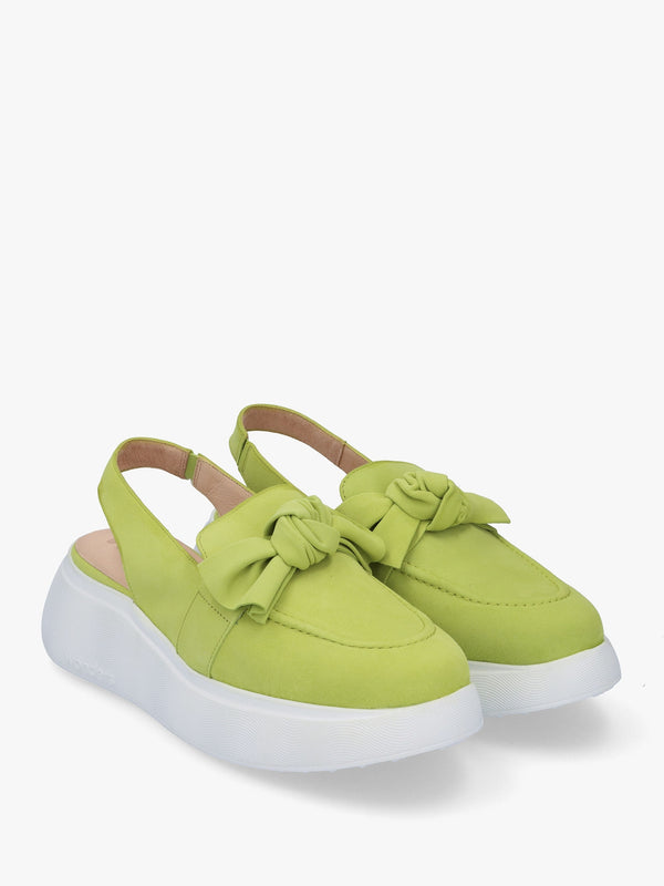 Winger Apple Suede Knotted Sling Back Moccasins