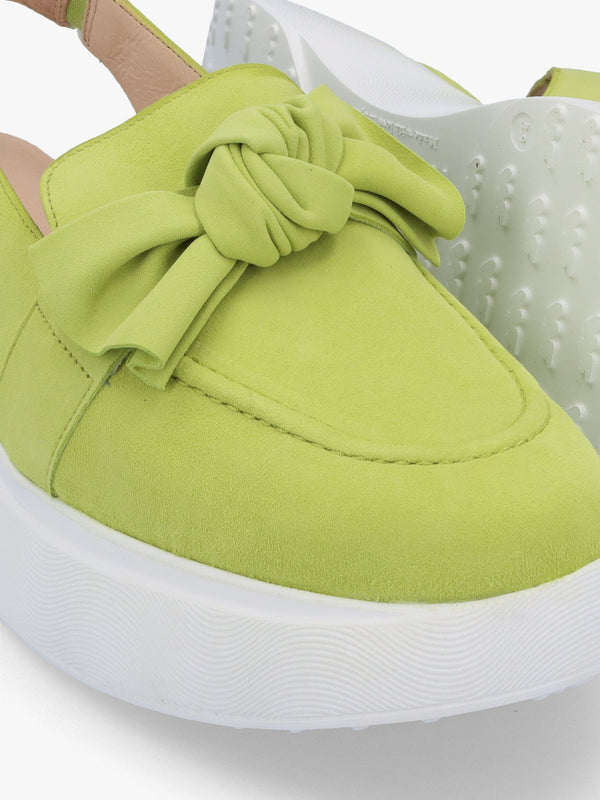 Winger Apple Suede Knotted Sling Back Moccasins