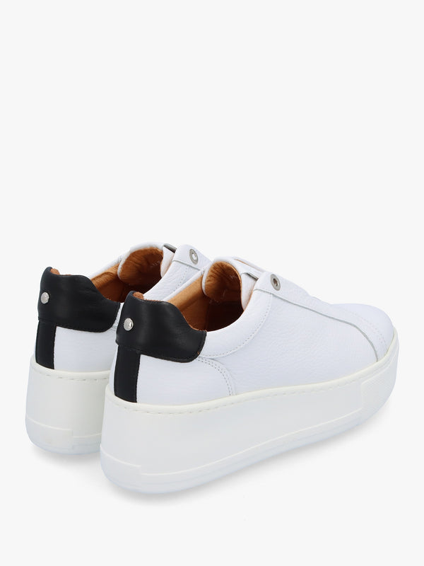 Auben White Leather Flatform Trainers