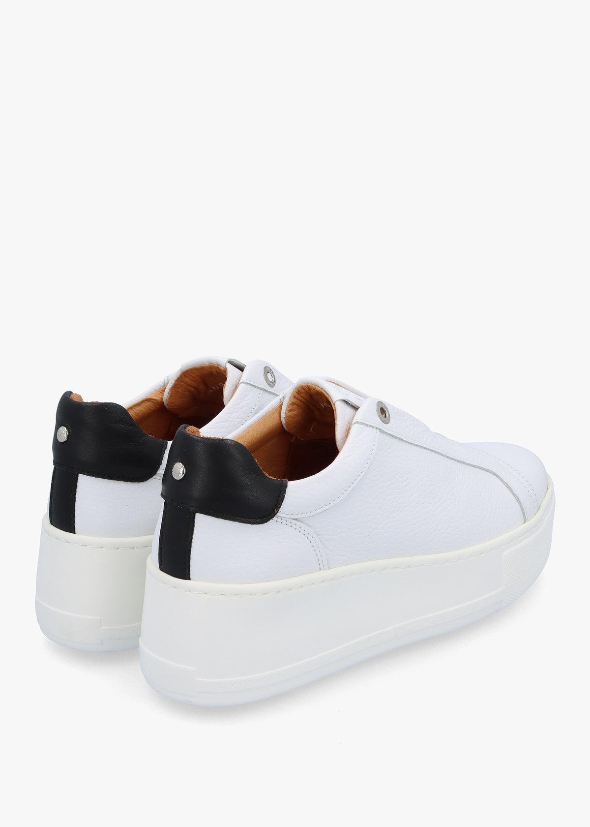Auben White Leather Flatform Trainers