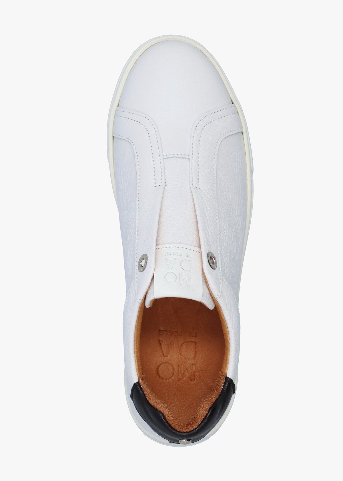 Auben White Leather Flatform Trainers