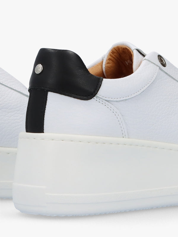 Auben White Leather Flatform Trainers