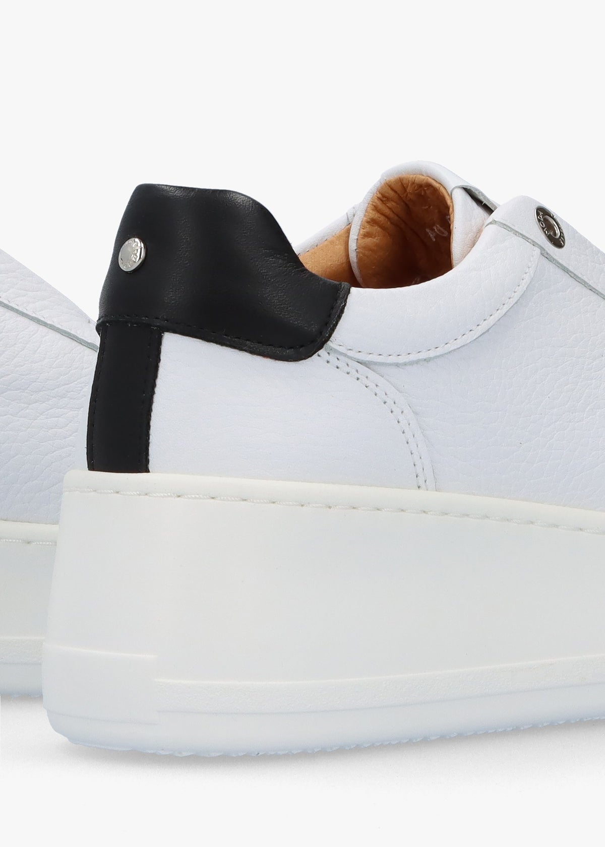 Auben White Leather Flatform Trainers