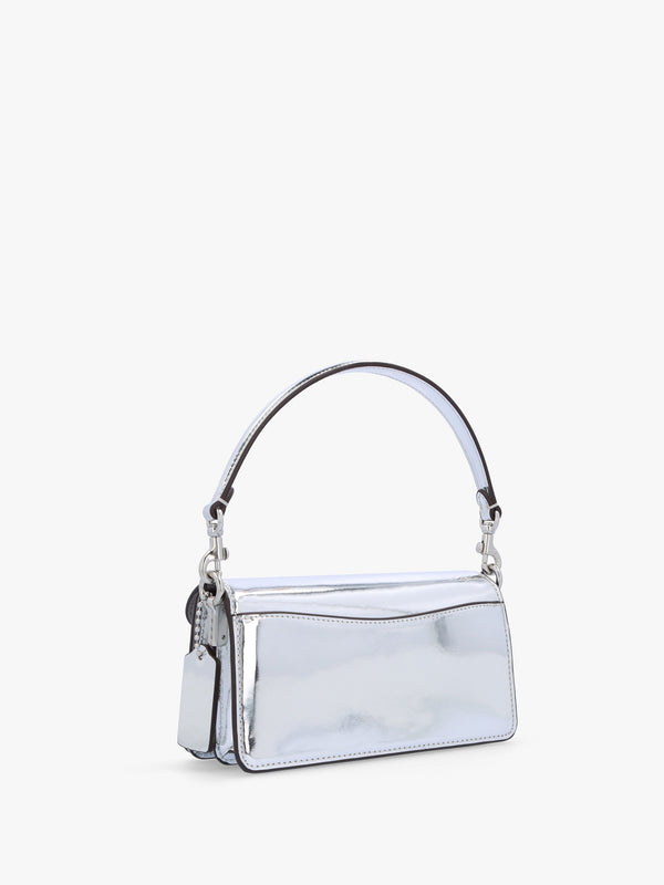 Tabby 20 Metallic Silver Leather Shoulder Bag