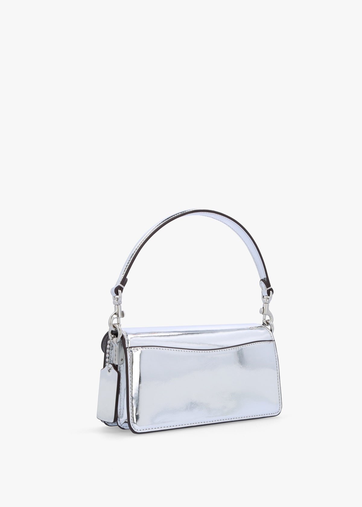 Tabby 20 Metallic Silver Leather Shoulder Bag