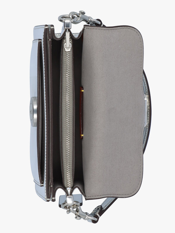 Tabby 20 Metallic Silver Leather Shoulder Bag
