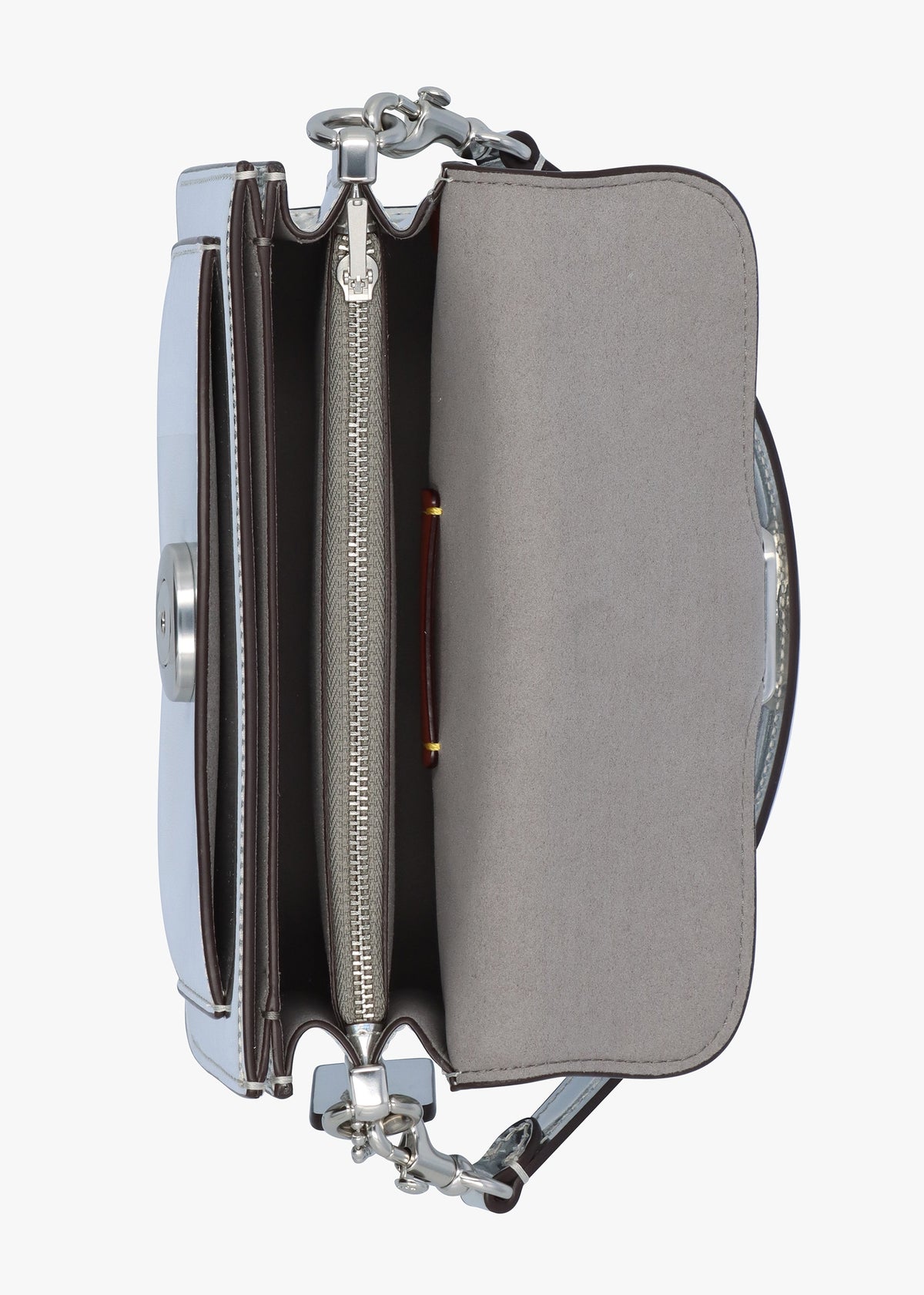 Tabby 20 Metallic Silver Leather Shoulder Bag