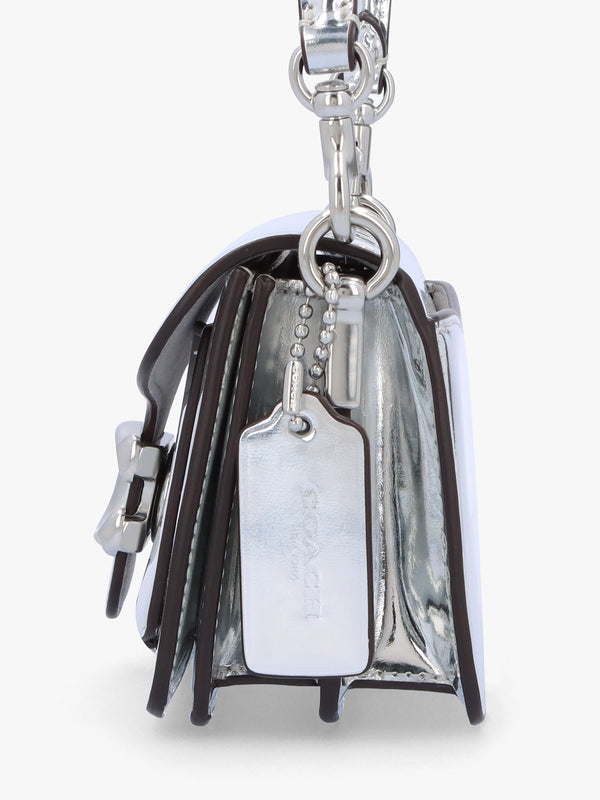 Tabby 20 Metallic Silver Leather Shoulder Bag