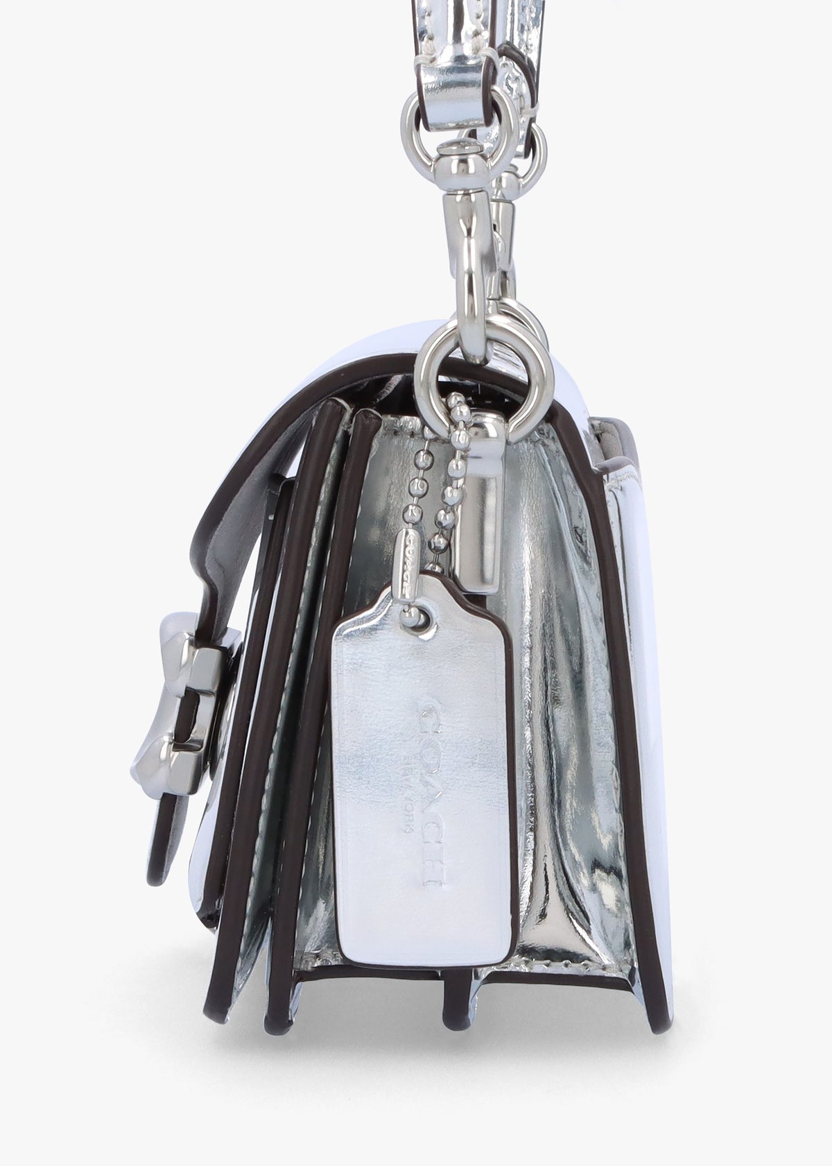 Tabby 20 Metallic Silver Leather Shoulder Bag