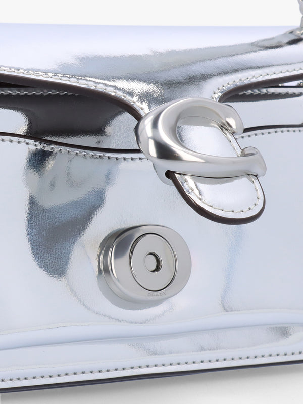 Tabby 20 Metallic Silver Leather Shoulder Bag