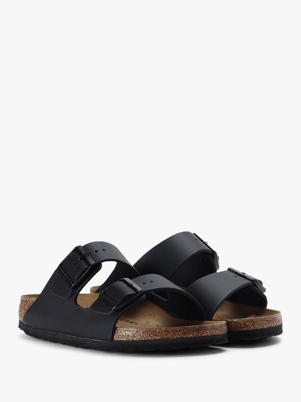 Arizona Black Natural Leather Two Bar Mules