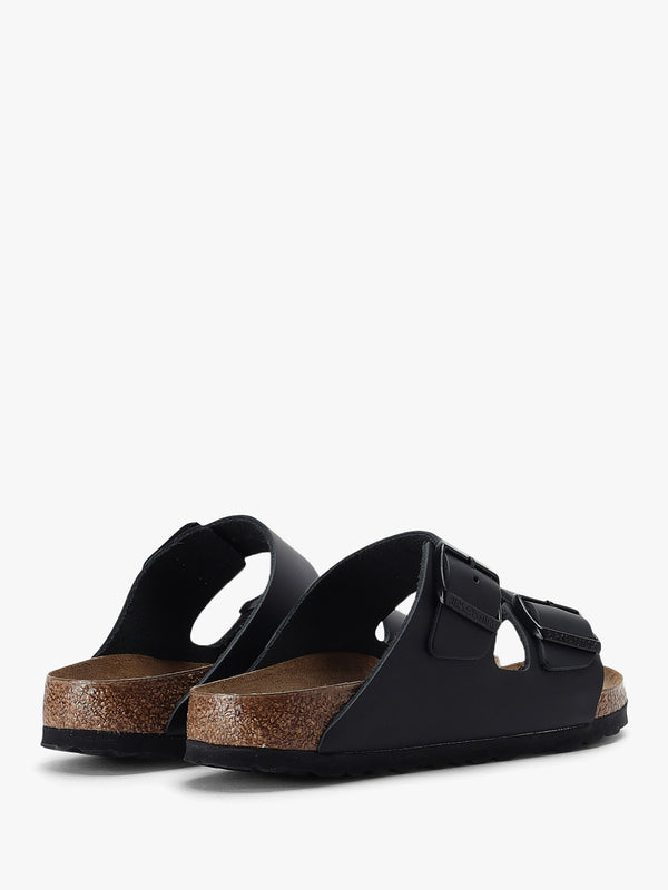 Arizona Black Natural Leather Two Bar Mules