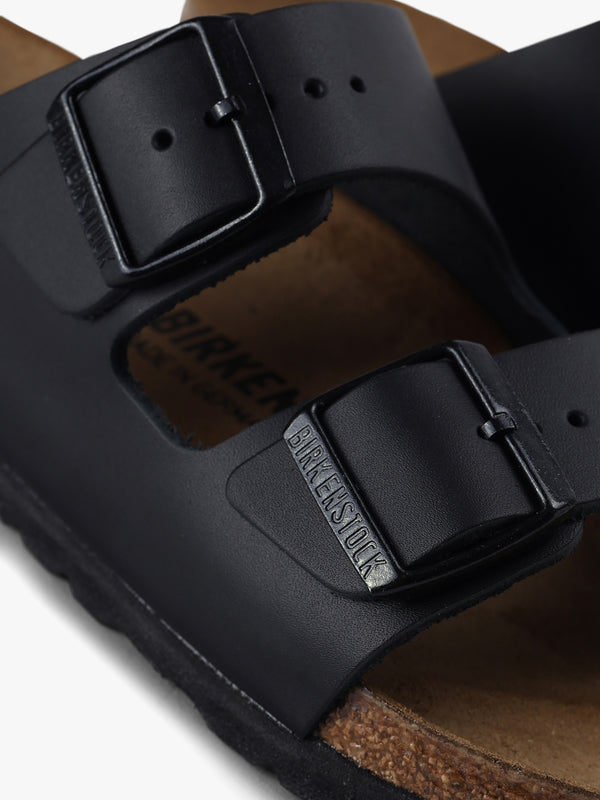 Arizona Black Natural Leather Two Bar Mules