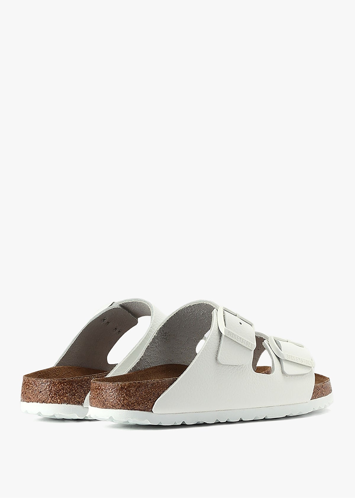 Arizona White Natural Leather Two Bar Mules