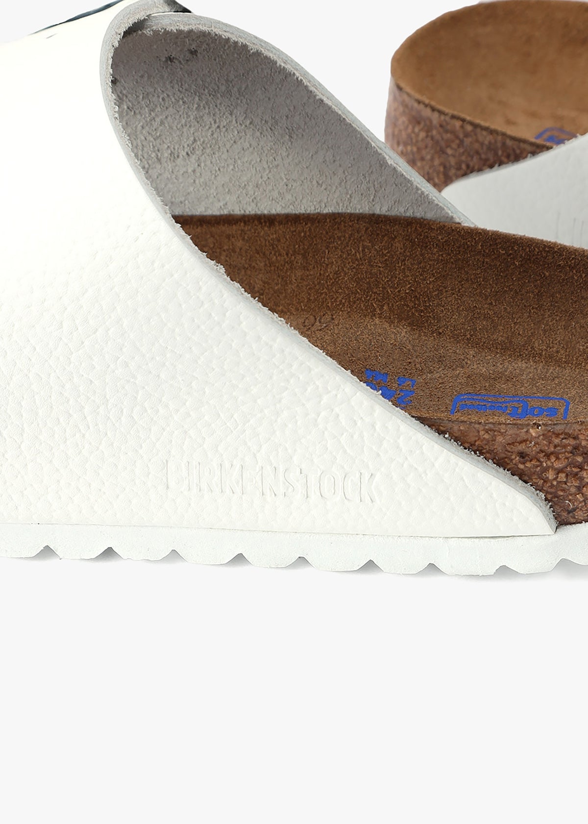 Arizona White Natural Leather Two Bar Mules