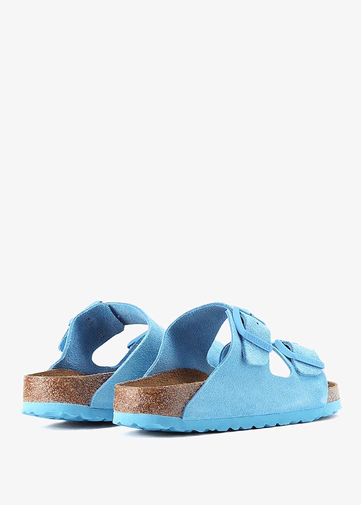 Arizona Soft Foot-Bed Sky Blue Suede Two Bar Mules