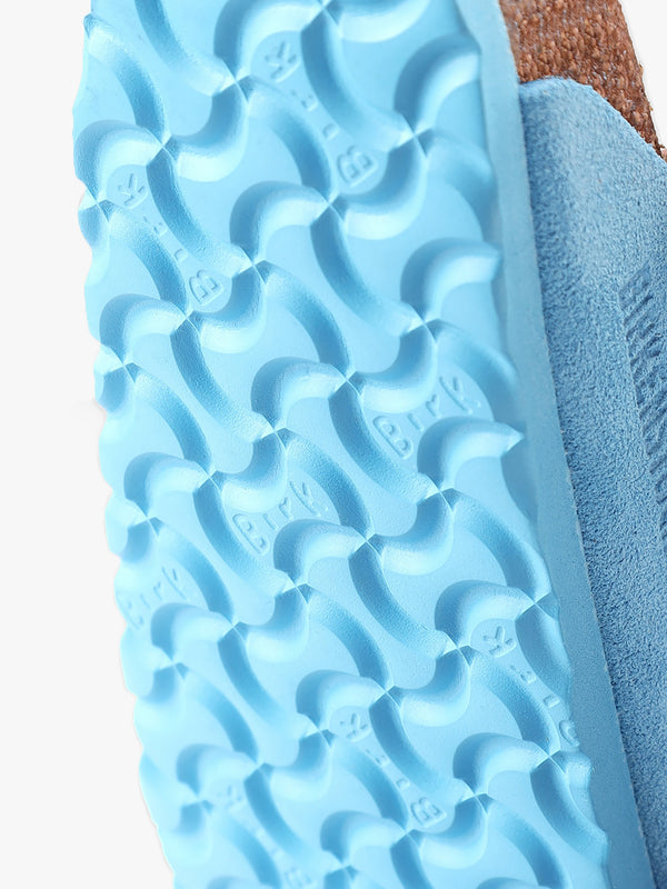 Arizona Soft Foot-Bed Sky Blue Suede Two Bar Mules