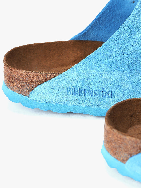 Arizona Soft Foot-Bed Sky Blue Suede Two Bar Mules