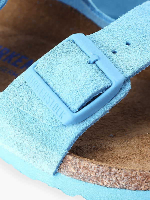 Arizona Soft Foot-Bed Sky Blue Suede Two Bar Mules