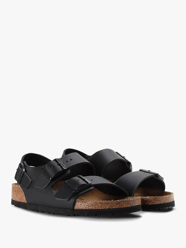 Milano Natural Black Leather Sandals
