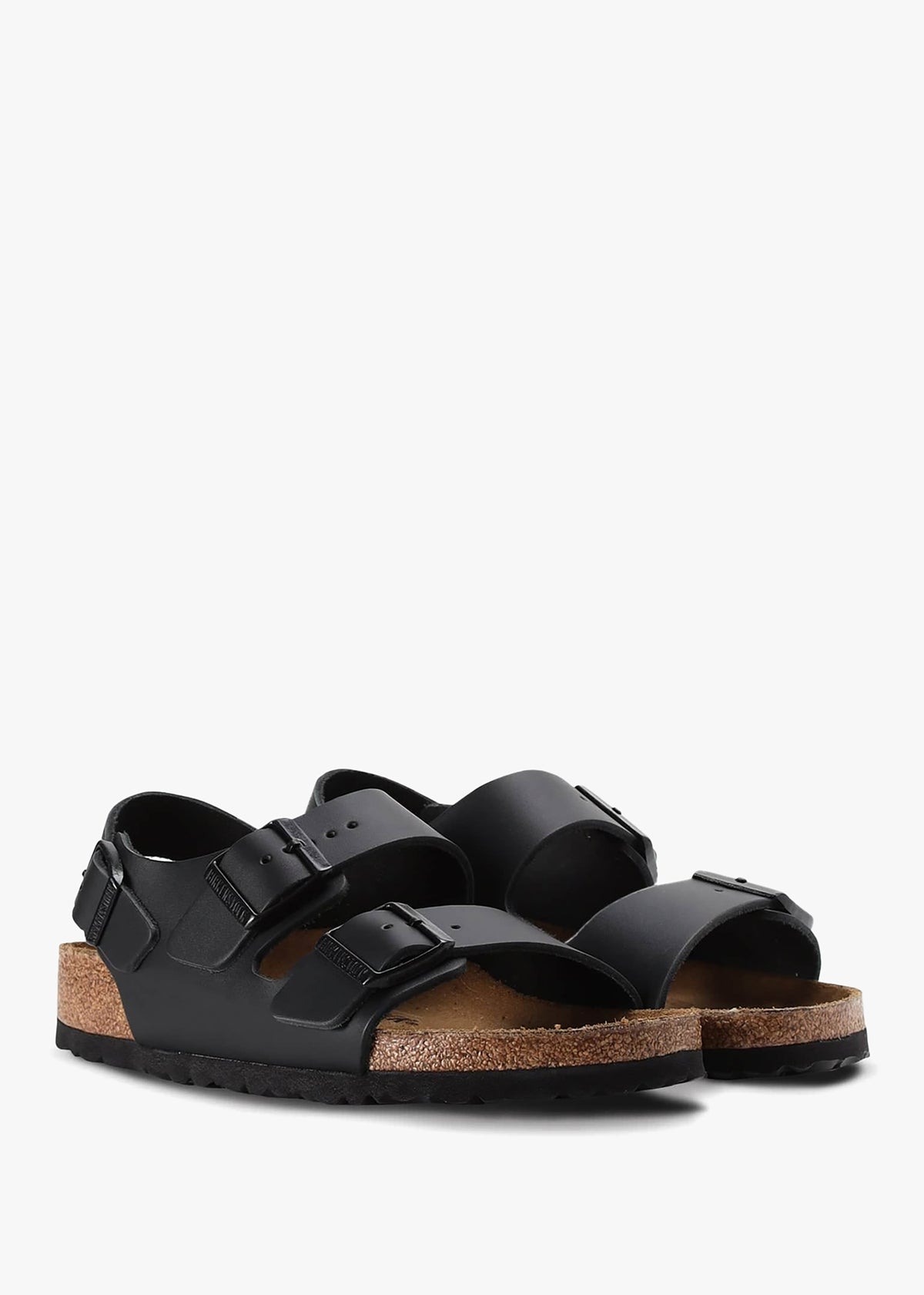 Milano Natural Black Leather Sandals