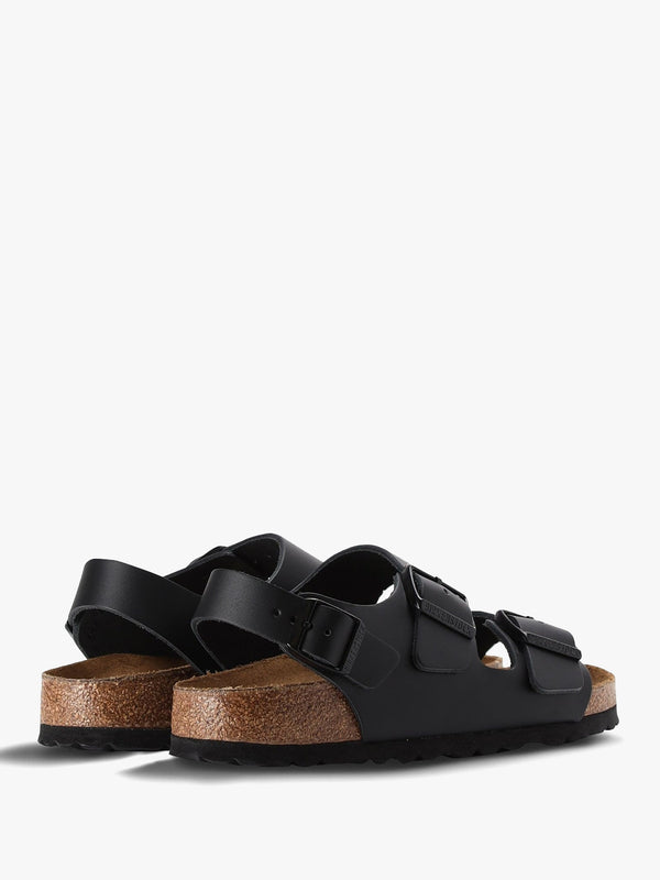 Milano Natural Black Leather Sandals