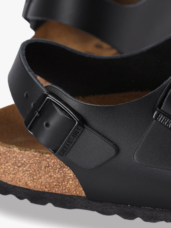 Milano Natural Black Leather Sandals