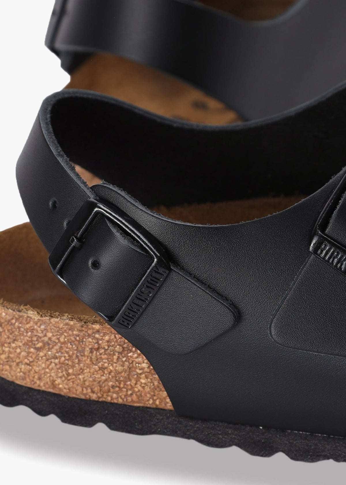 Milano Natural Black Leather Sandals