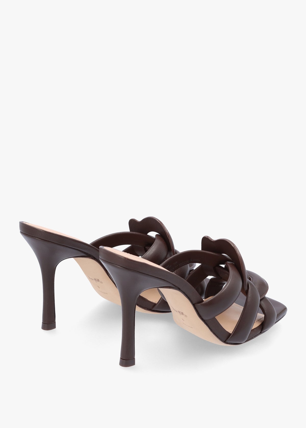 Kellie Maple Leather High Heel Mules