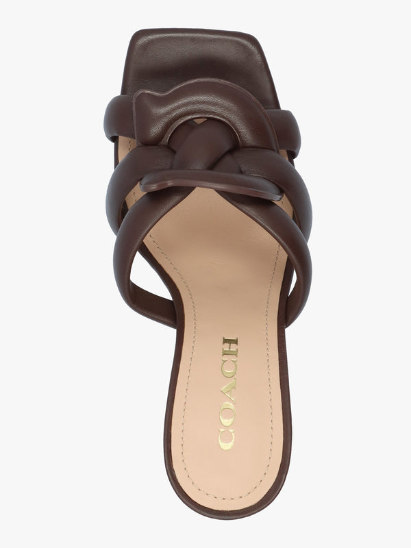 Kellie Maple Leather High Heel Mules