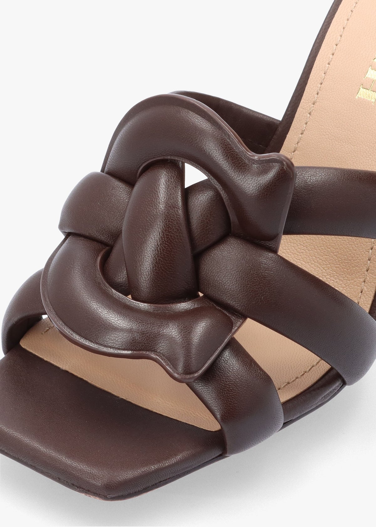 Kellie Maple Leather High Heel Mules