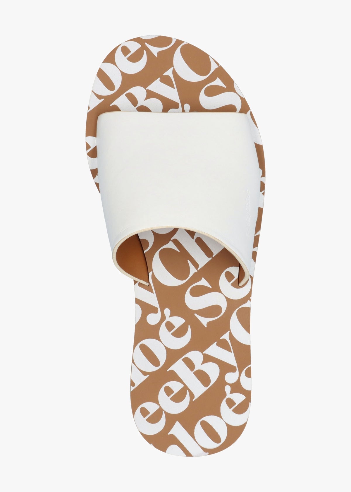 Essie White Leather Pool Sliders