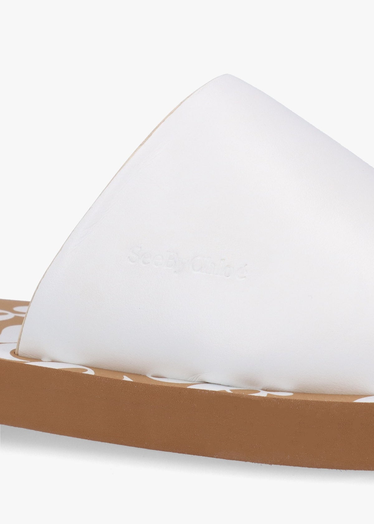 Essie White Leather Pool Sliders