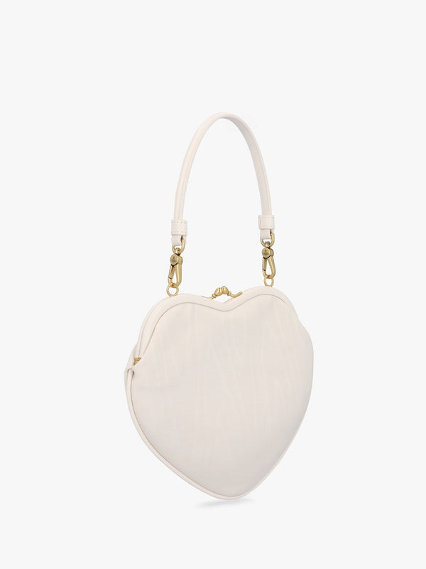 Belle Cream Heart Frame Cross-Body Bag