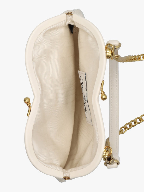 Belle Cream Heart Frame Cross-Body Bag