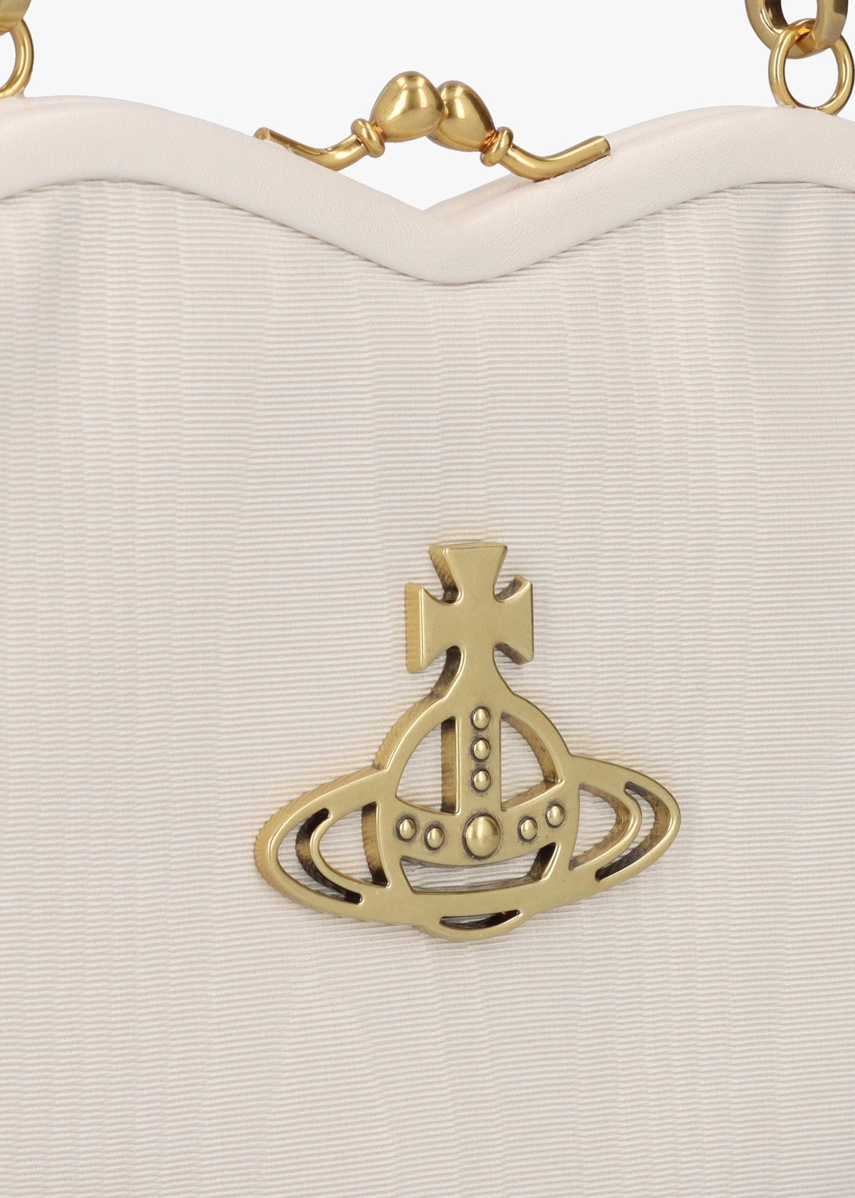 Belle Cream Heart Frame Cross-Body Bag
