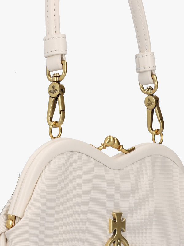 Belle Cream Heart Frame Cross-Body Bag