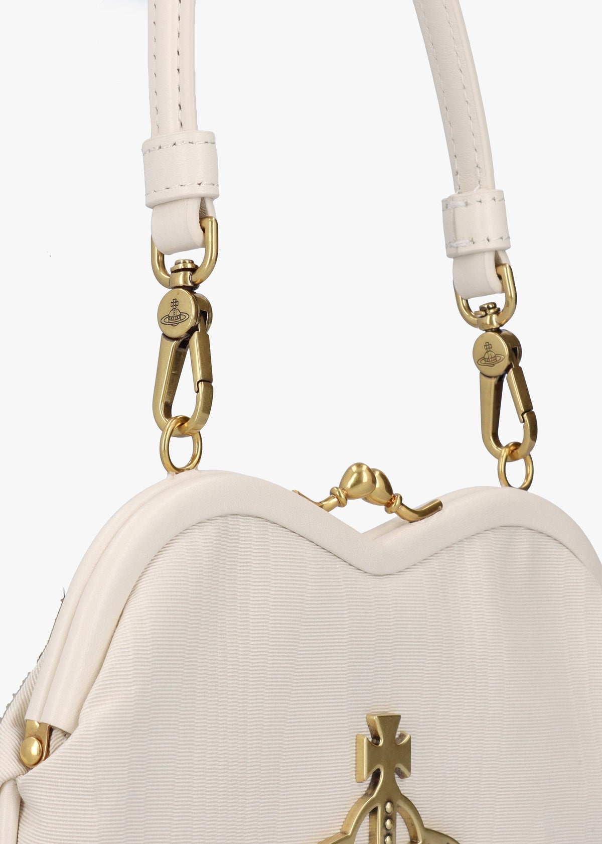 Belle Cream Heart Frame Cross-Body Bag