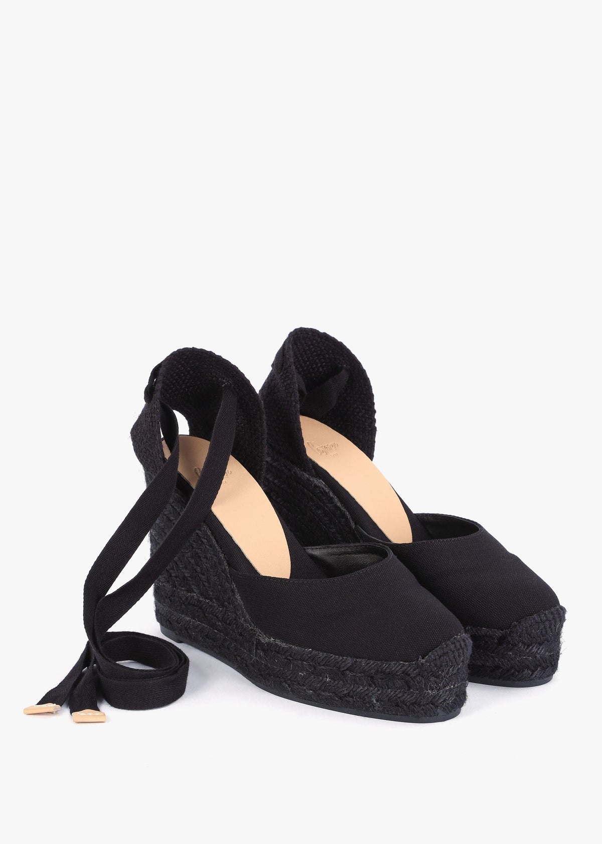Carina Black Platform Wedge Espadrilles